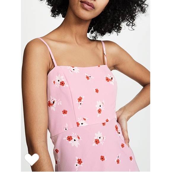 Pink floral midi dress shopbop size M NWT - Re:named Brenda dress. Crepe - cute! - Picture 3 of 8